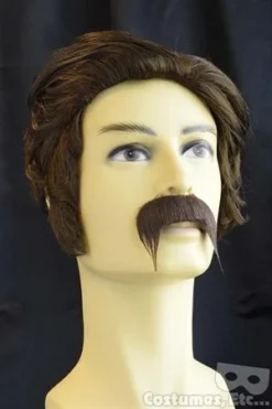 Alicia International Chip Brown Wig & Moustache