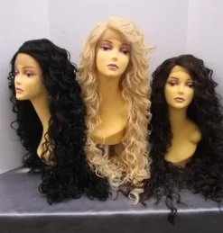 West Bay Black Delilah Long Curly Lace Front Wig