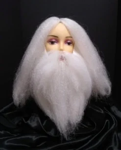 Alicia International Wizard Wig And Beard Set Grey & White