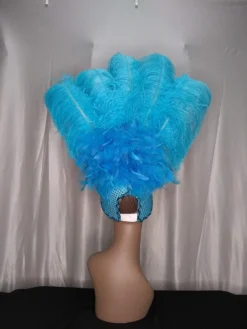 Boa Novelty Feather Showgirl Headpiece Turquoise
