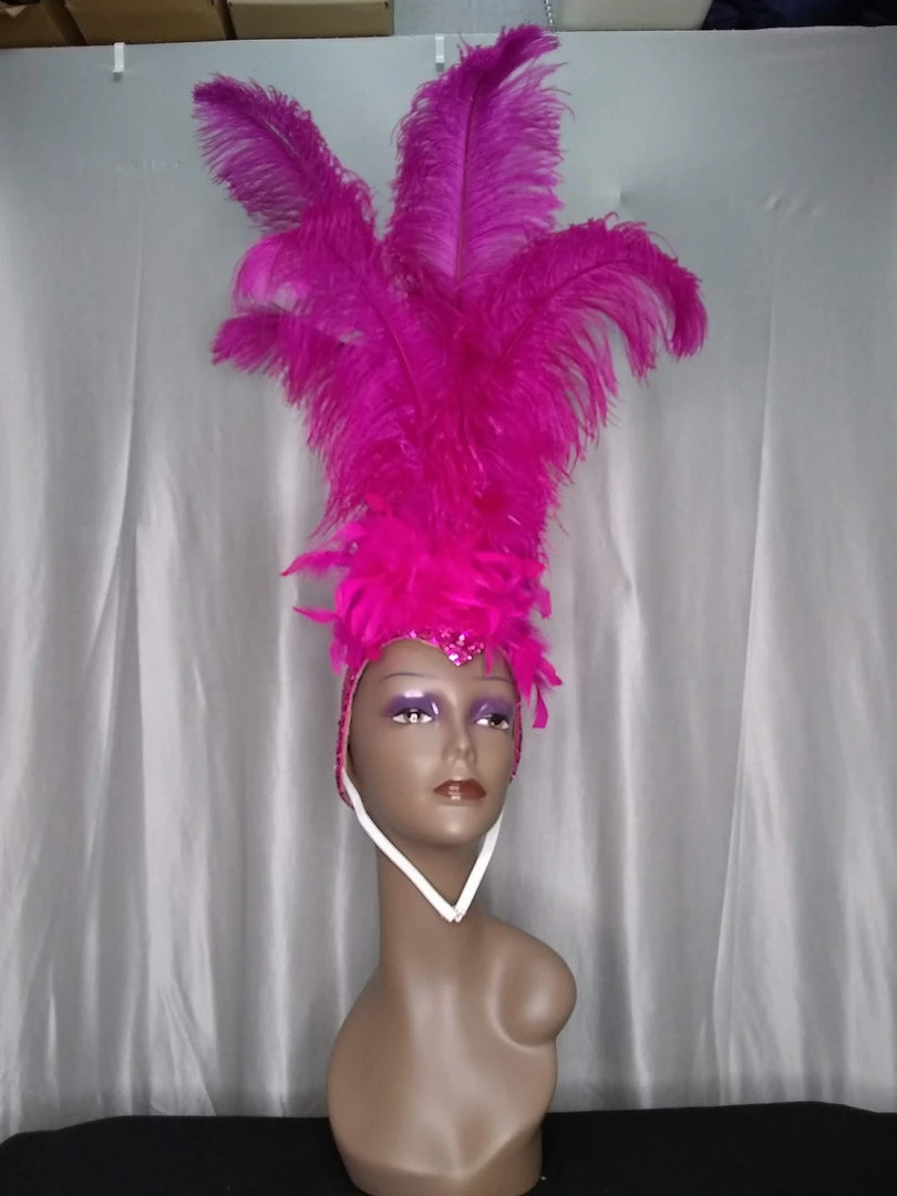 Boa Novelty Feather Showgirl Feather Duster Headpiece Fuchsia Burlesque 3 Boa Novelty Feather Showgirl Feather Duster Headpiece Fuchsia Burlesque