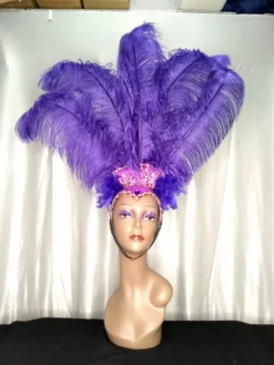 Boa Novelty Feather Showgirl Headpiece Purple Burlesque