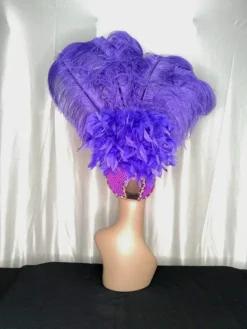 Boa Novelty Feather Showgirl Headpiece Purple Burlesque