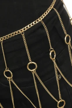 Fame Accessories Gold Chain Ring Fringe Belt In 2 Colors