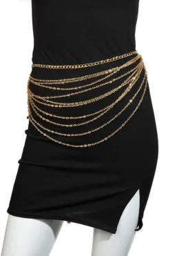 Fame Accessories Chain Belt Layered 2 Styles Decades