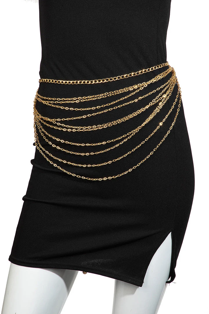 Fame Accessories Chain Belt Layered 2 Styles Decades 3 Fame Accessories Chain Belt Layered 2 Styles Decades