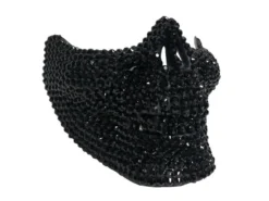 KBW Global Corp Skull Half-Mask Rhinestone Black Or Silver Masquerade Masks