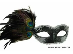 KBW Global Corp Venetian Mask W/ Feathers