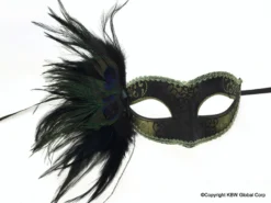 KBW Global Corp Venetian Mask W/ Feathers