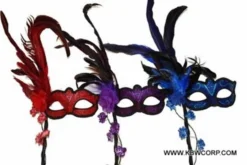 KBW Global Corp Venetian Rose Mask W-Stick Masquerade Masks