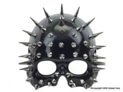 KBW Global Corp Mask Half Face Black W/ Spikes Masquerade Masks