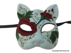 KBW Global Corp Masquerade Masks DOD Floral Cat Mask
