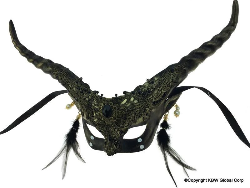 KBW Global Corp Masquerade Masks Venetian Lace Horned Mask 6 KBW Global Corp Masquerade Masks Venetian Lace Horned Mask