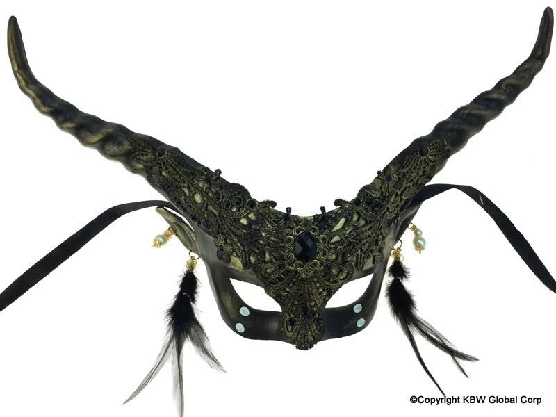 KBW Global Corp Masquerade Masks Venetian Lace Horned Mask 5 KBW Global Corp Masquerade Masks Venetian Lace Horned Mask