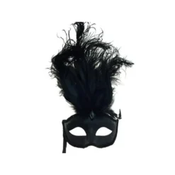 KBW Global Corp Masquerade Masks Venetian Mask W/ Feathers & Stick In 6 Colors