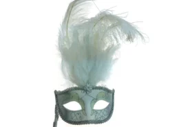 KBW Global Corp Masquerade Masks Venetian Mask W/ Feathers & Stick In 6 Colors