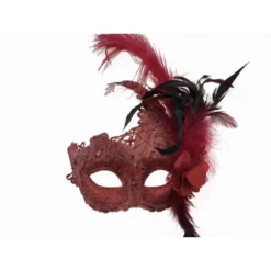 KBW Global Corp Masquerade Masks Mask Lace W/ Feathers On Side