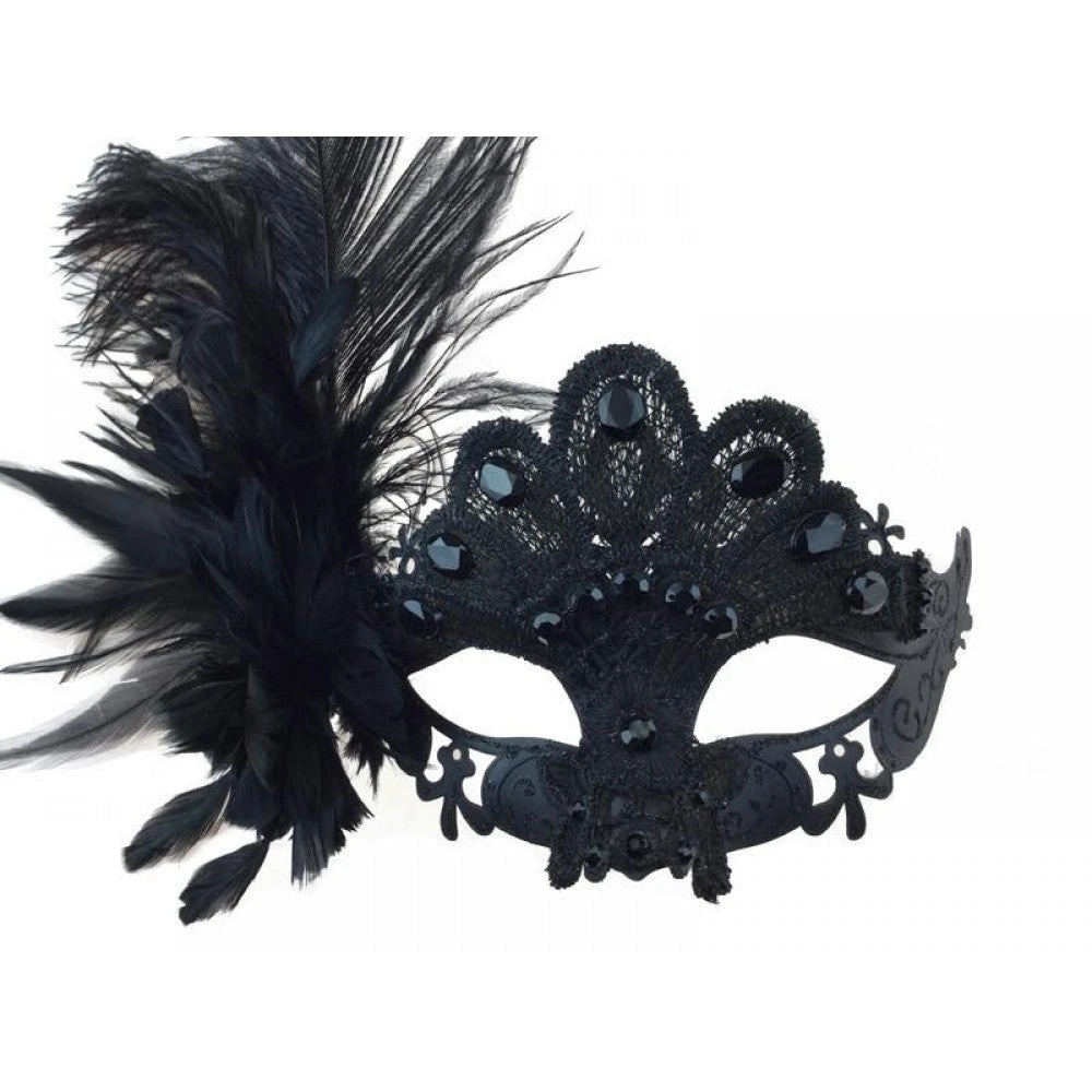 KBW Global Corp Masquerade Masks Venetian Lace W/ Feather 5 KBW Global Corp Masquerade Masks Venetian Lace W/ Feather