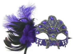 KBW Global Corp Masquerade Masks Venetian Lace W/ Feather