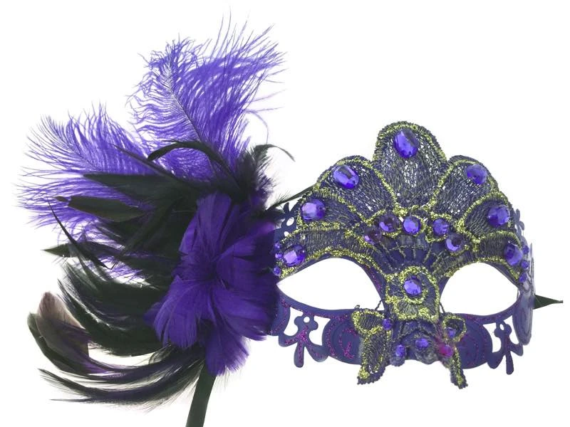 KBW Global Corp Masquerade Masks Venetian Lace W/ Feather 4 KBW Global Corp Masquerade Masks Venetian Lace W/ Feather