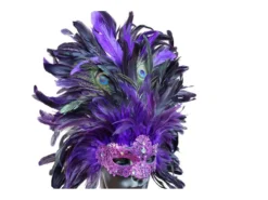 KBW Global Corp Venetian Mask With Coque & Peacock Feathers Masquerade Masks 11 KBW Global Corp Venetian Mask With Coque & Peacock Feathers Masquerade Masks