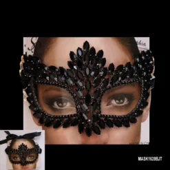 Ceci Jewelry, Inc. Masquerade Masks Mask Rhinestone Black Jet