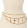 Fame Accessories Chain Belt Layered Crosses 2 Colors 2 Fame Accessories Chain Belt Layered Crosses 2 Colors