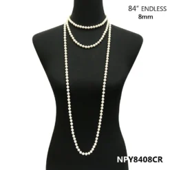 Ceci Jewelry, Inc. Pearls 60" To 96" Strand In White, Cream, Black Necklaces & Earrings