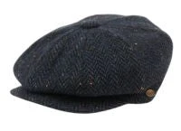 Epoch Fashion Accessory Navy Tweed Herringbone Wool Newsboy Cap Newsboys, Apple Jacks & Berets