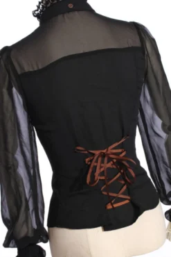 Western Fashion Black Steampunk Shirt Steampunk & Victorian