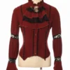 Western Fashion Red W/ Black Lace Collared Shirt 2 Western Fashion Red W/ Black Lace Collared Shirt