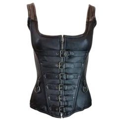 Vance Leather Corsets & Corset Dresses Corset Leather 6 Buckle Zipfront Tank