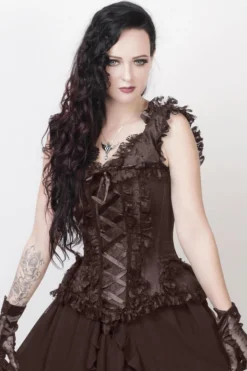 The Corset Company Corsets & Corset Dresses Overbust Brown Lace Victorian Corset