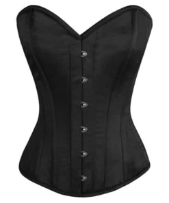 VG London Corsets & Corset Dresses Overbust Satin Classic Black
