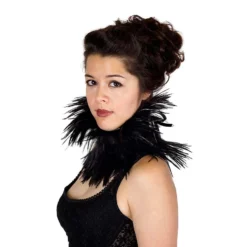 Zucker Boas & Feathers Black Feather Choker In Black Or Red