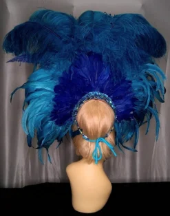 Boa Novelty Feather Turquoise And Purple Headpiece Burlesque