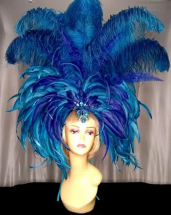 Boa Novelty Feather Turquoise And Purple Headpiece Burlesque