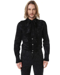 Pentagramme Gothique Shirt Gothic Victorian Ruffle In Black Or White
