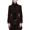 Western Fashion Steampunk & Victorian Gothic Coat W/Horn Lapel Burgundy