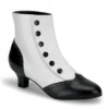 Pleaser Women's Shoes Ladies Ankle Black/White Spat Ankle Boot