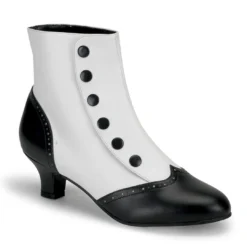 Pleaser Women's Shoes Ladies Ankle Black/White Spat Ankle Boot