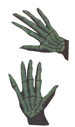 Morris Oversized Skeleton Gloves - Neon Green Halloween & Horror