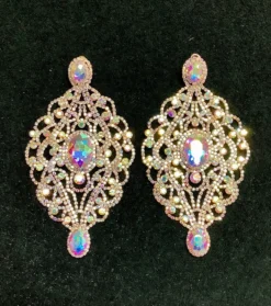 Ceci Jewelry, Inc. Necklaces & Earrings Earrings AB Rhinestone Oval Center