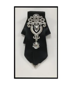 Brand Q, Inc Bow Tie W/Crystal Brooch & Silver Tip Men's Formalwear Accessories