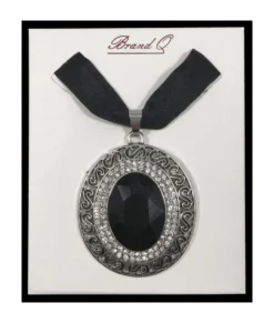 Brand Q, Inc Brooch Bow Tie W/ Jewel Pendant Black Body Jewelry & Brooches