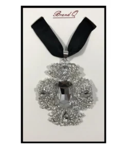 Brand Q, Inc Bow Tie W/Brooch Crystal Cross