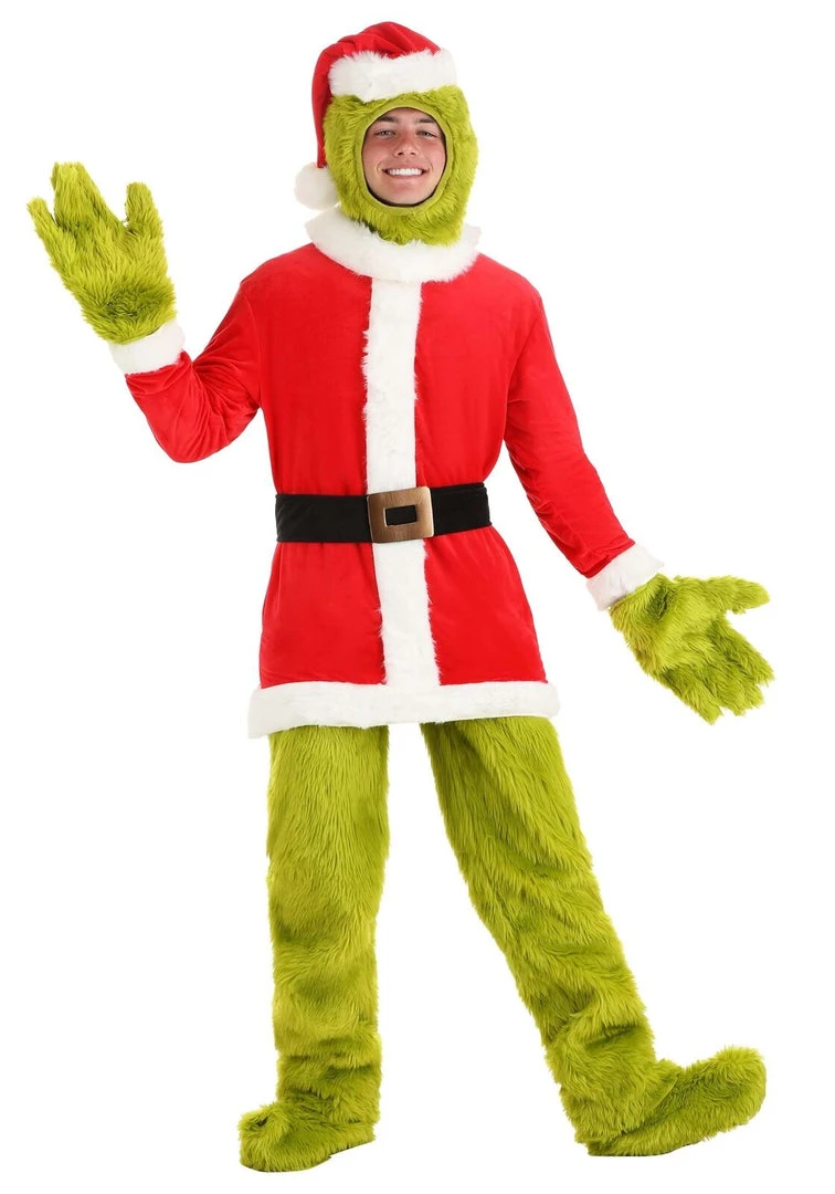 Elope The Grinch Santa Open Face Costume Adult 3 Elope The Grinch Santa Open Face Costume Adult