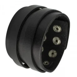 AABStyle Cuffs & Bracers Wide Black Leather Bracelet