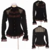 Western Fashion Steampunk & Victorian Black Ladies Steampunk Blouse