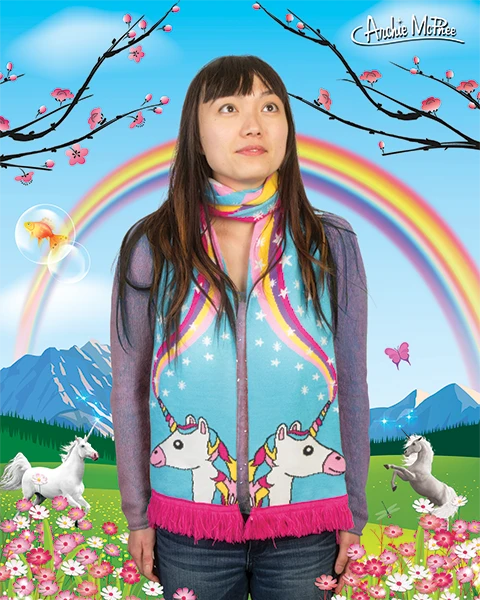 Archie McPhee Accoutrements Scarf Unicorn Storybook & Fairytale 3 Archie McPhee Accoutrements Scarf Unicorn Storybook & Fairytale